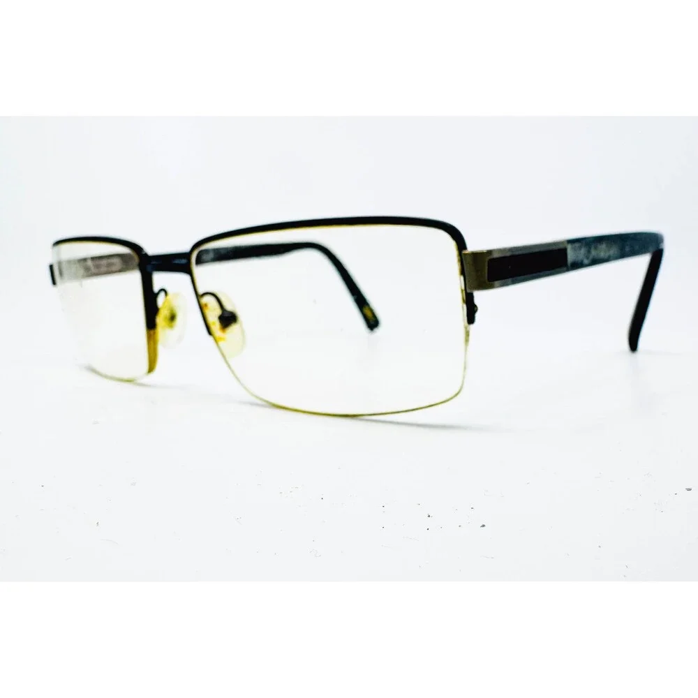 Timex Eyeglasses Mens Black Semi Rimless L049 Rectangle 58-17-150